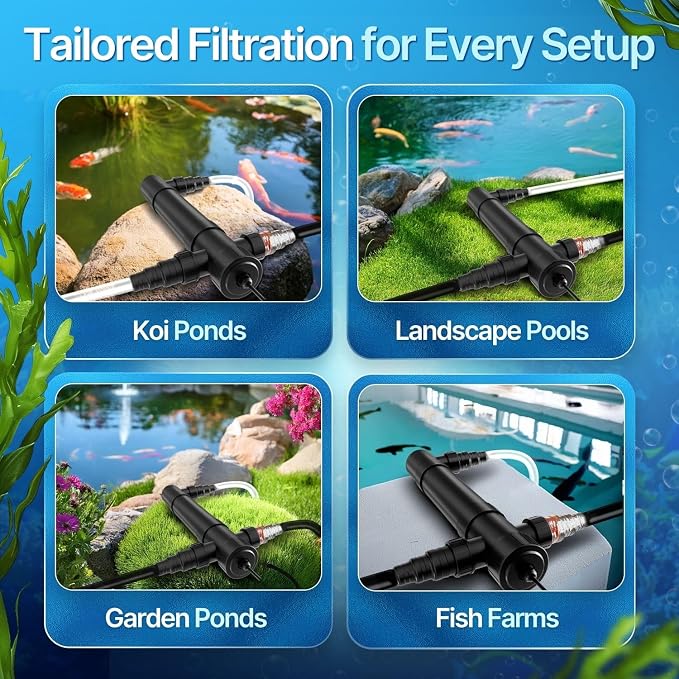 Flexzion 36W UV Pond Light Clarifier for Outdoor Koi Ponds | 36W Uv Light for Pond Clarifier, 4500L/H Flow