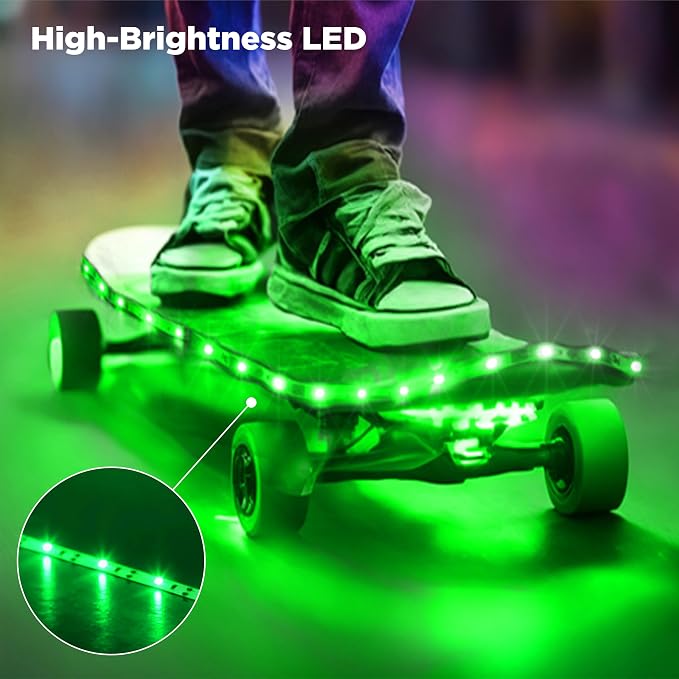 Battery Powered LED Strip Lights 2X 3.33ft Flexible Green Light Strip for Bedroom Room Decor, Lighting for Cabinet Shelf Closet TV Backlight