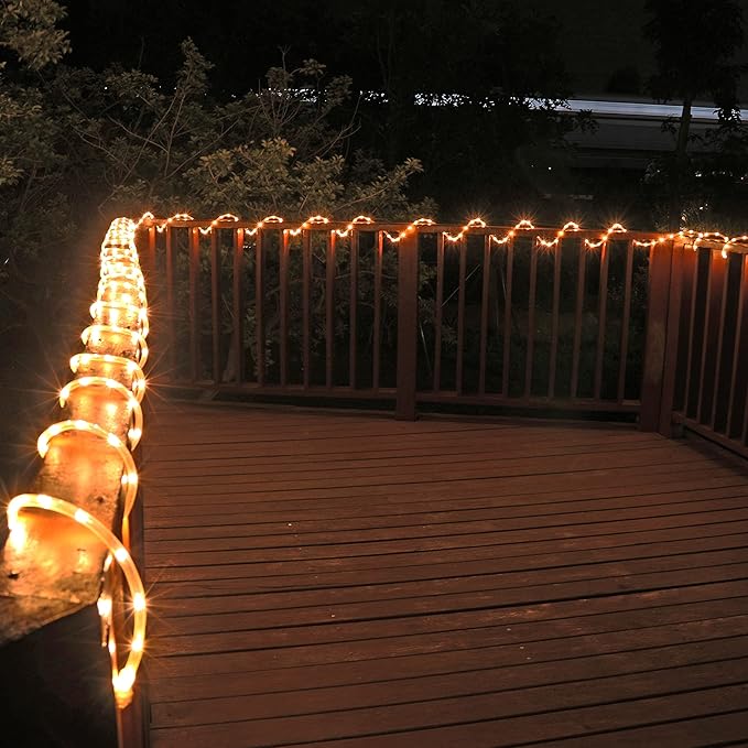 Rope Lights, 16Ft Waterproof Connectable Strip Lighting, 3000K Warm White, Indoor Outdoor Mood Lighting for Home Christmas Holiday Garden Patio Party Decoration