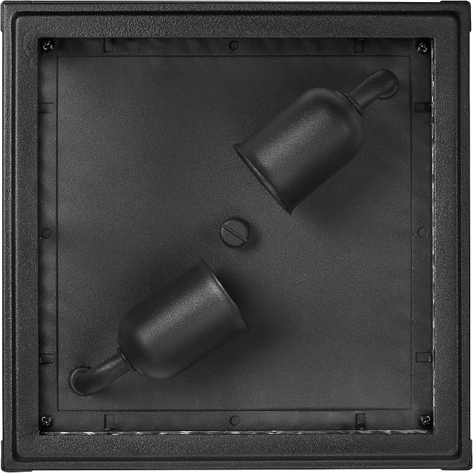 Maxxima Outdoor Flush Mount Ceiling Light Fixture, Black with Water Glass | Square Farmhouse Porch or Patio Light, Close to Ceiling Entryway, Bulbs Not Included, 2-Light, E26