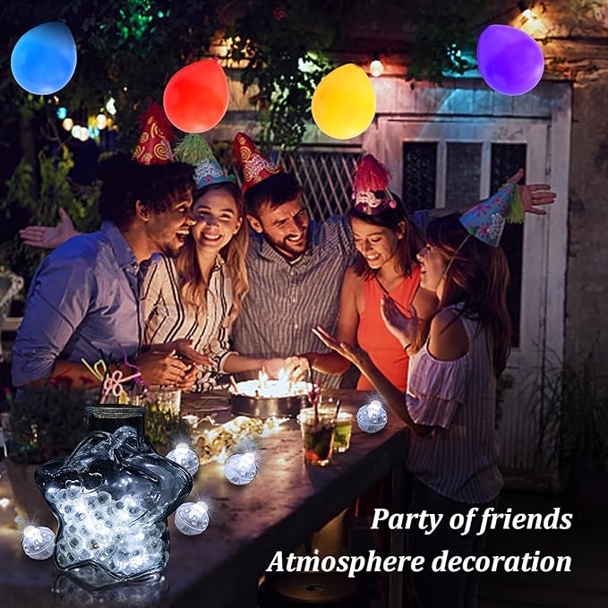 AIKEI 100pcs LED Balloon Lights, Mini Round Balls Lights,Waterproof Tiny Party Lamps for Balloon Paper Lantern Easter Eggs Decor Halloween Christmas Birthday Party Wedding Decoration Cool White