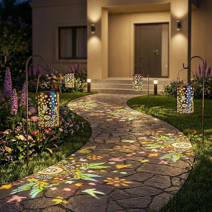 Hummingbird Mmulticolor Solar Lanterns for Outdoor Indoor, Colorful Garden Decor Gifts for Women Mom Grandma Hanging Solar Lights Metal Solar Decoration Outside for Yard, Patio, Backyard, Porch