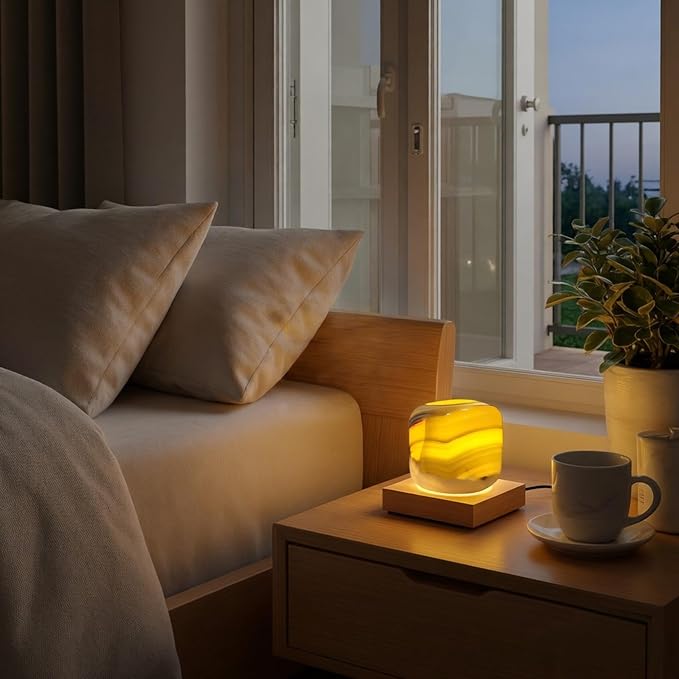 Marmor Marble Lamp Table Lamp Unique Stone Lamp Touch Lamp Pat Lamp Type-C 3 Way Bedside Lamps Ambient Light Bedroom Night Stands Small Night Light Decorative LED Warm Portable Lamps Rechargeable