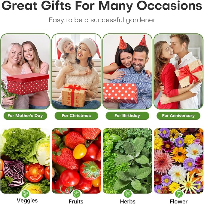 Indoor Garden Hydroponics Growing System: 10 Pods Kit with LED | Plant Germination Kit Herb Vegetable Growth Lamp Countertop, Hydroponic Planter Grower Harvest Lettuce for Healthy Home Cooks