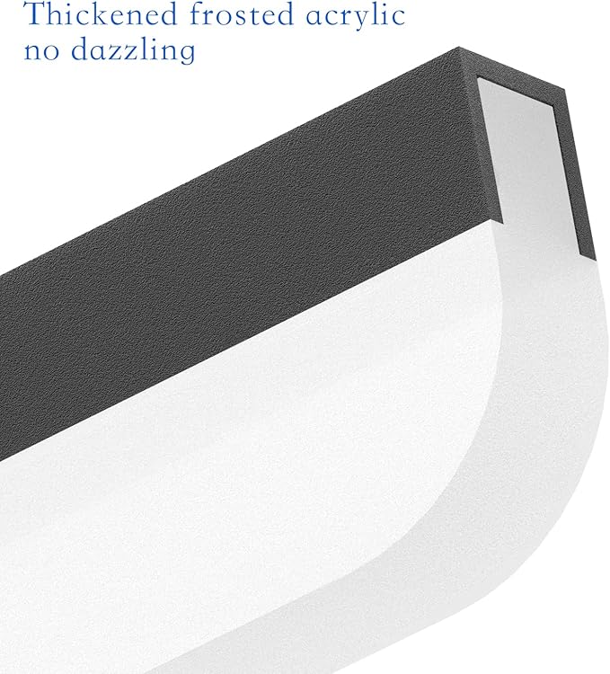 Ralbay Modern LED Black Vanity Light 24inch 24W Frosted Aluminum LED Matte Black Vanity Light for Bathroom Lighting Fixtures White Light 6000K