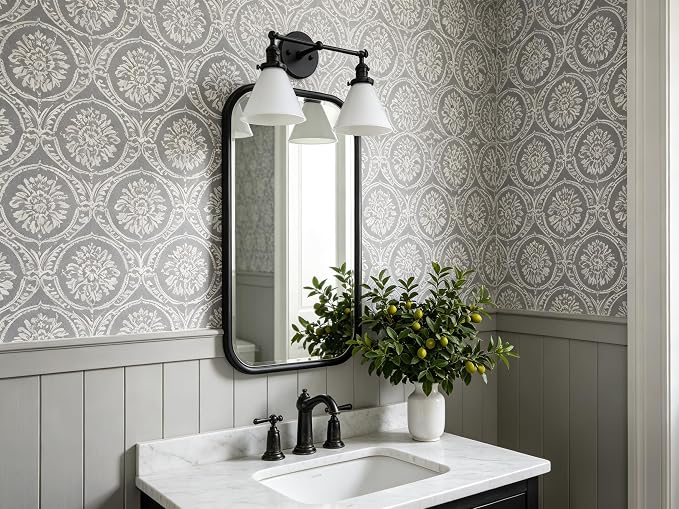 Double Sconce Vintage Industrial Black 2-Lights Wall Sconces with Funnel Flared Glass Milk Glass Shade Antique Scocne for Bathroom Living Room Home Office