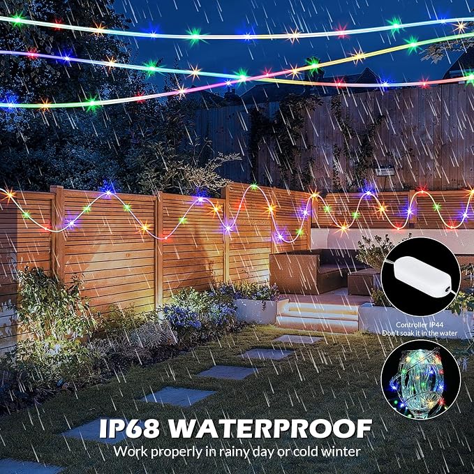 99FT Rope Lights Outdoor, 300 LED String Lights 16 Color Changing with Plug & Remote, IP68 Waterproof Twinkle Christmas Lights for Indoor Bedroom Patio Garden Party Holiday Decorations