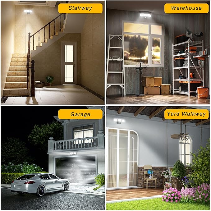 AIXPI Battery Powered Motion Sensor Outdoor Lights, 1500LM Flood Lights, IP65 Waterproof Security Motion Detector Light Wireless for Outside, Yard 2Pack