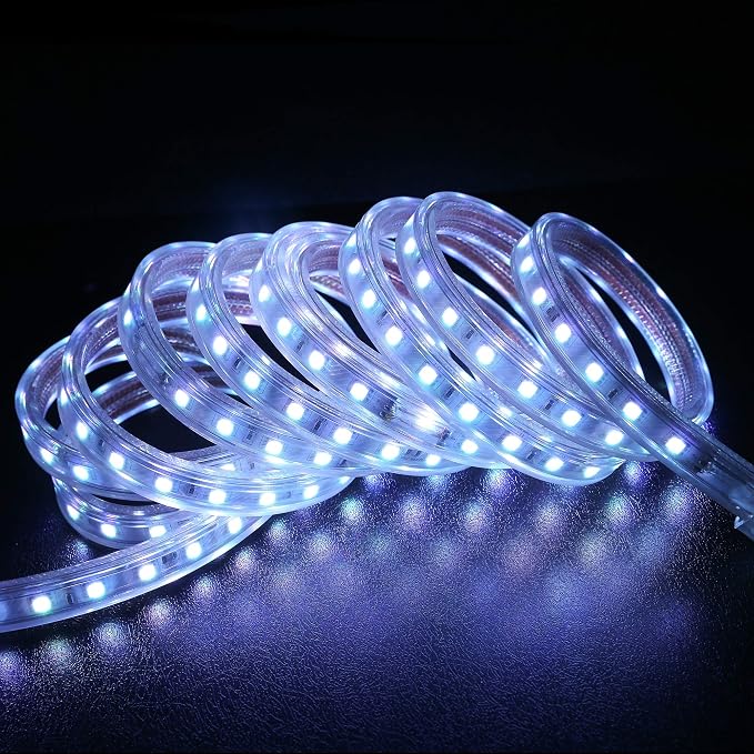 LED Flat Strip Rope Lights 150 ft Waterproof Color Changing for Outdoor & Indoor Use - Flexible Dimmable Lighting with 2 Remote Controller 16 Colors & Multi Modes