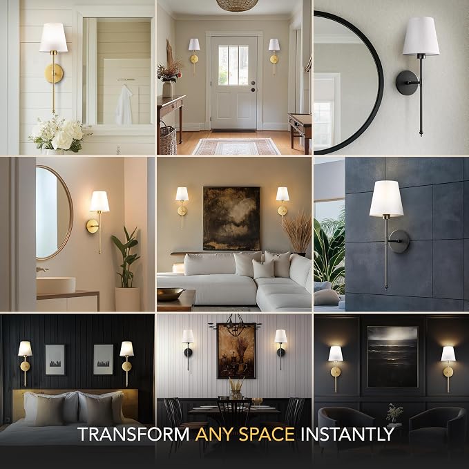 Set of 2 Wireless Wall - Stick-On or Screw Mount for Easy Installation, Rechargeable LED Bulbs, Remote Controlled, Adjustable Brightness, The Original Wireless Wall Lamps (Silver)