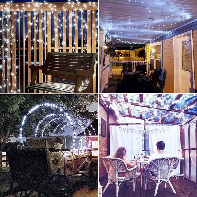 Joomer LED Fairy Lights Battery Operated, 4 Pack Each 16FT 50 LED Cuttable Starry Lights with Timer for Bedroom, Parties, Wedding Christmas Indoor Decor (White)