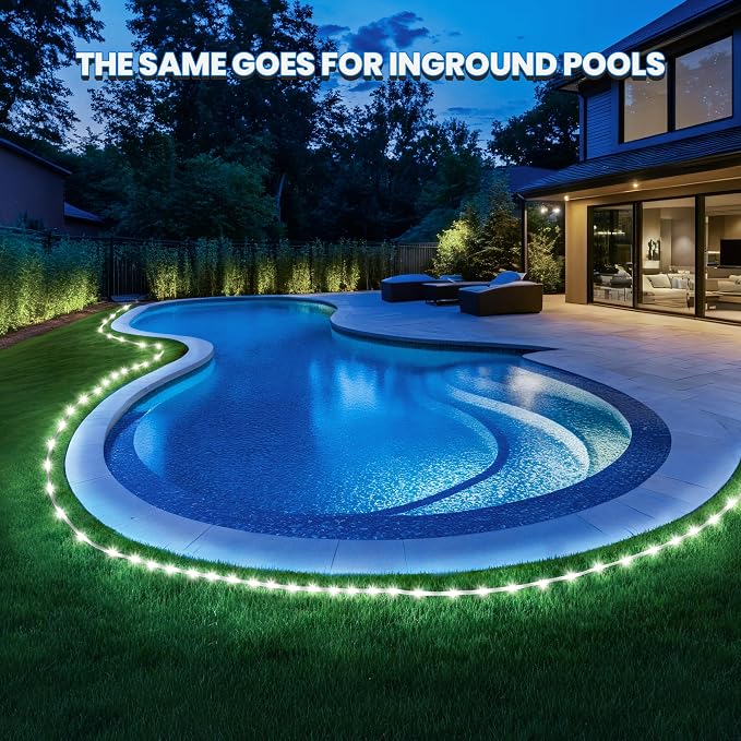 GIGALUMI 2 Pack LED Solar Rope String Lights Outdoor Waterproof, Cool White | Total 72FT 200LED, 8 Modes IP65, Solar Strip Lights for Outside Tree Fence Railing, Decorative Lighting for Patio Yard Porch