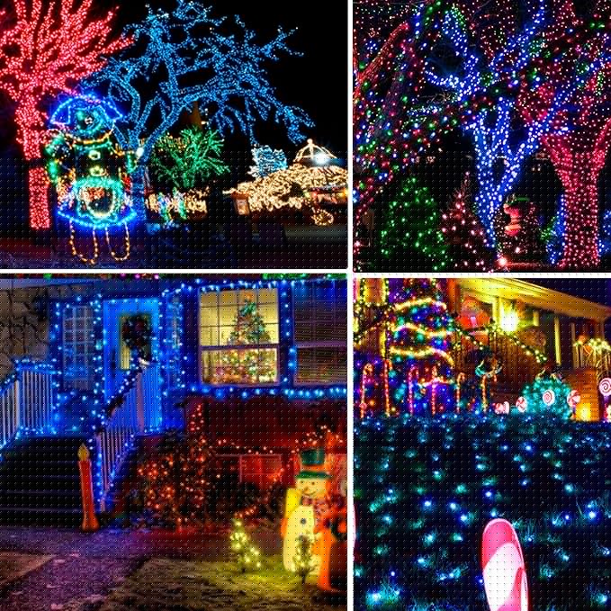 Dazzle Bright Fairy Lights Battery Operated, 2 Pack Total 40FT 120LED Silver Wire Waterproof Battery Operated String Lights, Christmas Decorations for Indoor Outdoor Bedroom Yard Decor, Blue