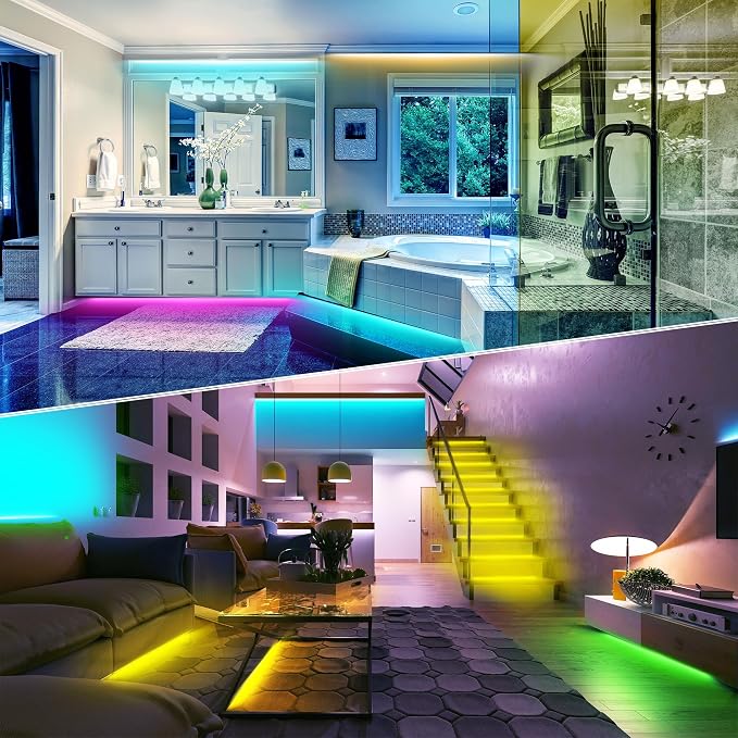 NBBUFF 300FT RGB Led Lights for Bedroom with App & Remote Control, 3*100FT | Music Sync Led Strip Lights Color Changing, Dimmable Led Light Strip, Led lights for Hoom Decor Ambient Lighting Indoor