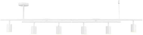 Globe Electric West 64" 6-Light Track Lighting, Matte White, Center Swivel Bars, Bulb Not Included