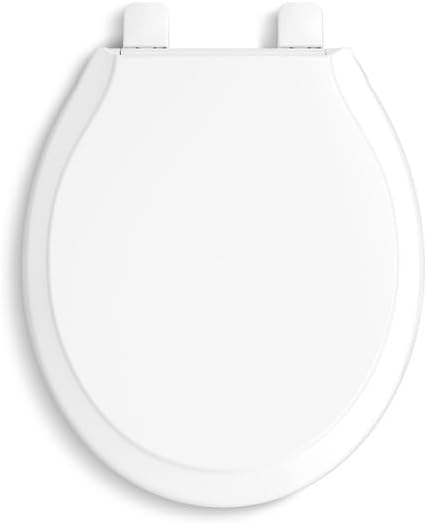 KOHLER 78052-RL-0 Rutledge ReadyLatch Quiet Close Rount Toilet Seat, Slow Close Lid and Seat, Grip-Tight Bumpers and Installation Hardware, White (Pack of 4)