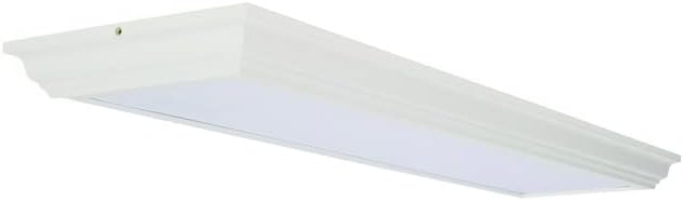 Lithonia Lighting Cambridge 4 Foot LED Kitchen Light Fixture, Linear Flush Mount Ceiling Light Fixture, 4000K Cool White, 3300 Lumens, 120 Volts, 39 Watts, Damp Listed, White (FMFL 30840 CAML WH)