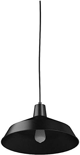 Globe Electric 65151 1-Light Plug-in Pendant Lighting, Matte Black, 15ft Cord, in-Line On/Off Switch, Adjustable Height, Hanging Ceiling Light for Apartments and Rental, Home Decor, Vintage