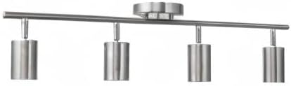 Globe Electric Pratt 4-Light Track Lighting, Brushed Nickel Finish, Bulb Not Included