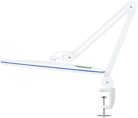 Neatfi XL 2,200 Lumens 20W LED Task Lamp – 23” Ultra-Wide Head | 182 SMD LEDs | 4 Brightness Levels | 3 Light Modes | Eye-Caring, Glare-Free | Adjustable Arm (CCT with Clamp, White)