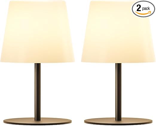 EZVALO Spa-Like Shower Lamp – IP65 Waterproof Bathroom Lamp, Rechargeable Cordless Mood Light, 3 Color Temps for Relaxing Bathroom & Bathtub Experience 2 Pack (Black)
