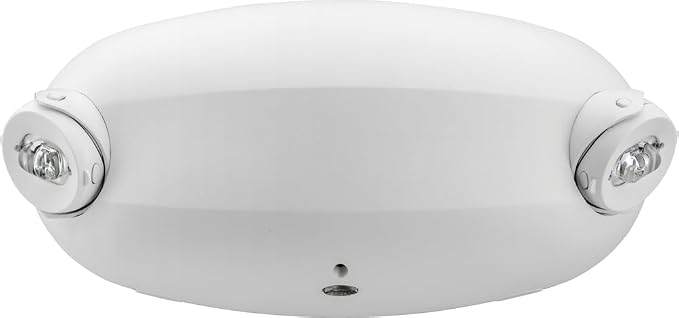 Lithonia Lighting Quantum Emergency Light, 2 Aimable Lamp Heads, 120/277V | Ceiling or Wall Mount, White Thermoplastic, Contemporary Commercial LED Emergency Lights w/ 120/277V Dual Voltage (ELM2L M12)