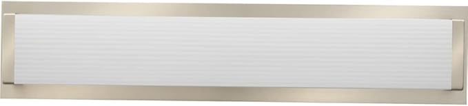 Lithonia Lighting 24-Inch LED Vanity Light with Warm White Color Temperature, Traditional Square Bathroom Vanity Wall Light Fixture for Over The Mirror, Brushed Nickel