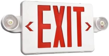 TANLUX Red Exit Sign with Emergency Light, LED Exit Light with Battery Backup, UL Listed, AC 120/277V, Commercial Emergency Lights Combo - 1 Pack