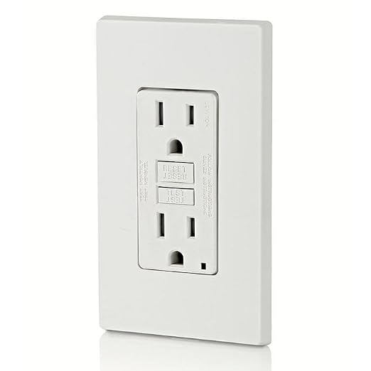 Leviton GFCI Outlet,15 Amp,Self Test,Tamper-Resistant with LED Indicator Light,Protection from Electric Shock and Electrocution,GFTR1-W,White,(Pack of 10)
