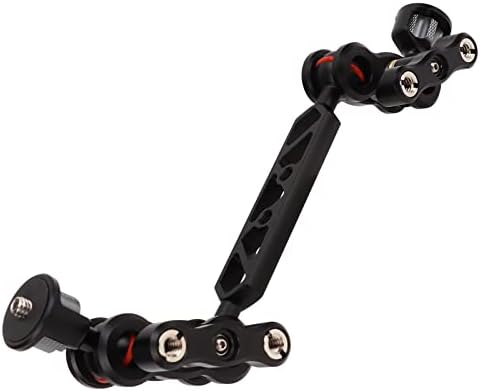 11in Articulating Arm, Adjustable Camera Articulating Ballhead Extension Bar, with 1/4in and 3/8in Screw Interface, for LCD Monitors, LED Lights