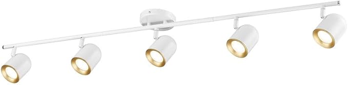FEMILA Track Lighting, Led Track Light, GU10 Bulbs Included, 44" Flush Mount Ceiling Spot Lights, for Living Room, Gallery, Bedroom, Hallway, 4FS78TL-5 WH