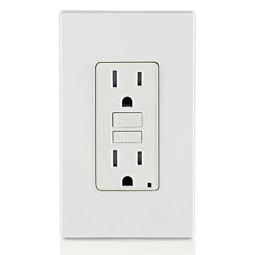 Leviton GFCI Outlet,15 Amp,Self Test,Tamper-Resistant with LED Indicator Light,Protection from Electric Shock and Electrocution,GFTR1-W,White,(Pack of 10)