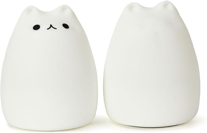 Cat Night Light, USB Rechargeable Silicone Cute Night Light for Kids Baby Children, 7-Color Changing LED Cat Lamp Nursery Nightlights Christmas Gifts for Kids Bedroom (Celebrity Cat)