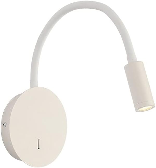 Bedside Reading Light Modern Wall Lamp, Hardwired Wall Sconce with Switch, LED Headboard Lighting Fixture, Flexible Gooseneck Wall Lights for Bedroom Office Studio Hotel