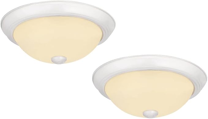 Design House 11 Inch Hays Integrated LED Ceiling Light 2-Pack with Frosted Glass, White, 579177 | Ceiling Mount, Traditional, Steel, 2-Pack, Lighting, 579177