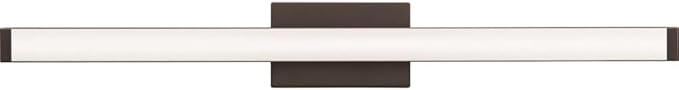 Lithonia Lighting 24-Inch LED Vanity Light with Warm White White Color Temperature, Contemporary Cylinder Bathroom Vanity Wall Light Fixture for Over The Mirror, Brushed Nickel