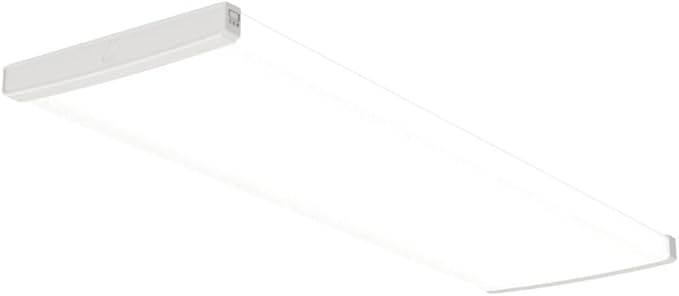 Lithonia Lighting TruWrap 4 Foot LED Ceiling Light Fixture, Low-Profile Wraparound LED Shop Light, Adjustable Lumens, Selectable Warm White/Cool White/Daylight Color, Curved Diffuser, Wide Width