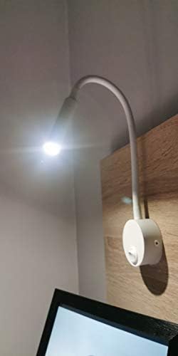 2-Pack Wall Mount Reading Lamp, 6000K Pure White 25° Focused, Ideal for 3D Print Machine Crafting Workshop Studio Marine Crew Berth Bunk Bed, Fixed Install (White)