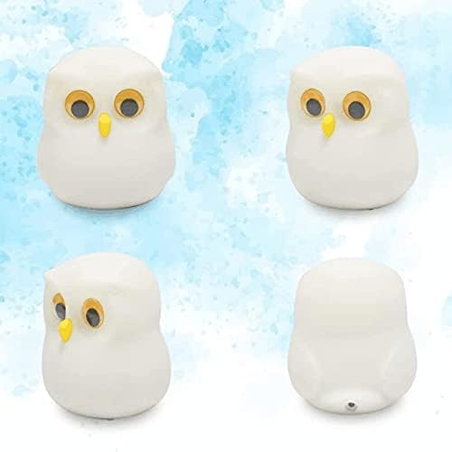 Cute Owl Kids Night Light,USB Rechargeable Cute Animal Lamps,Creative Symphony Night Light Children Feeding Light at Night,Touch Control,Safe Silicone,ABS+PC Material Bedside Lamp（White）