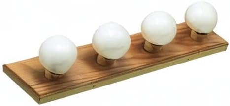 Design House 500207 4-Light Vanity Strip Light Contemporary Dimmable for Bathroom, Bedroom, Makeup Vanity, Honey Oak | Dimmable, Wall Mount, Contemporary/Modern, Wood, Lighting, 500207