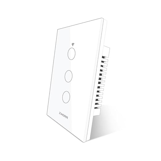 Smart Touch Wall Light Switch with Matter, Tempered-Glass Panel, Neutral Wire Required, Single-Pole, 2.4GHz Wi-Fi, App/Voice Control with Alexa/Google/Apple Home, Timers & Schedules White – 3 Gang