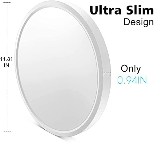inShareplus LED Flush Mount Ceiling Light Fixture, 3200ML 4000k Natural White 12 Inch Flat Modern Ceiling Lighting, 24W(240W Equivalent), Used in Bedroom, Bathroom, Kitchen, Corridor, Etc