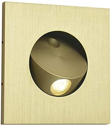 3W LED Wall Recessed Step Stair Lighting Bedside Reading Light Fixture Hidden On/Off Switch Adjustable Warm White Yellow Square