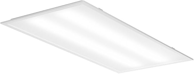 Lithonia Lighting GTX 2x4 LED Flat Panel Light, 2 ft. x 4 ft. LED Light Panel, Ceiling Lighting Fixture for Shop Lighting, Back Lit, 5000 Lumens, 4000K Cool White, A12 Prismatic Lens, White