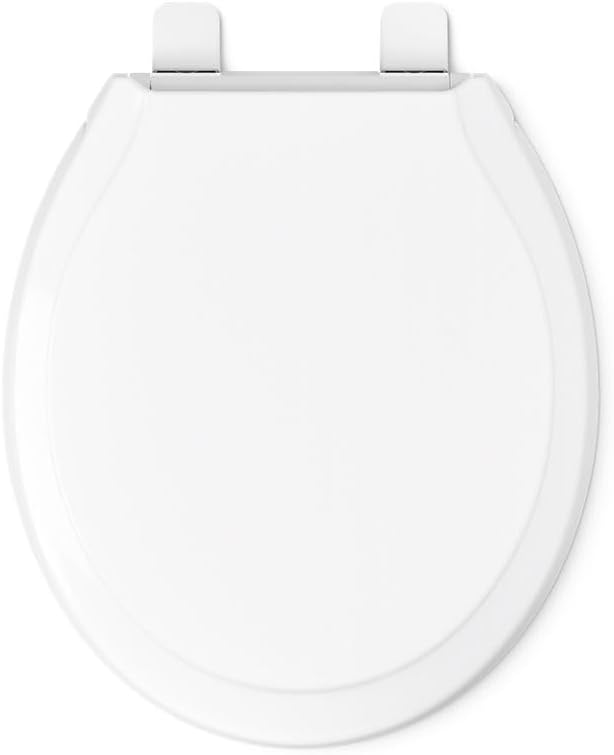 KOHLER 78052-RL-0 Rutledge ReadyLatch Quiet Close Rount Toilet Seat, Slow Close Lid and Seat, Grip-Tight Bumpers and Installation Hardware, White (Pack of 4)