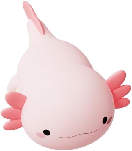 QANYI Axolotl Night Light, Cute Pink Silicone Axolotl Animal with Soft Touch NightLight for Kids Room, Dim Nursery Lamp with Rechargeable for Baby Toddlers, Gifts for Girls Teens Birthday Valentines