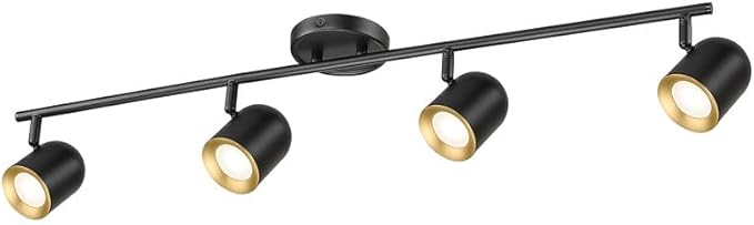FEMILA 31" Adjustable LED Track Light, 4000K Modern Black Ceiling Track Lighting Fixture, 350 Rotatable, 4FS78TL-4 BK