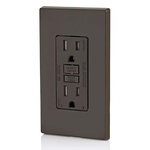 Leviton Dual-Function AFCI/GFCI Outlet, 15 Amp, Self Test, Tamper-Resistant with LED Indicator Light, Protection from Both Electrical Shock and Electrical Fires in One Device, AGTR1, Brown