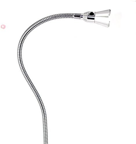 3W Gooseneck Bedside Reading Light, Wall/Headboard Mounted LED Art Gallery Display Lamp with Switch, Chrome(Plug)