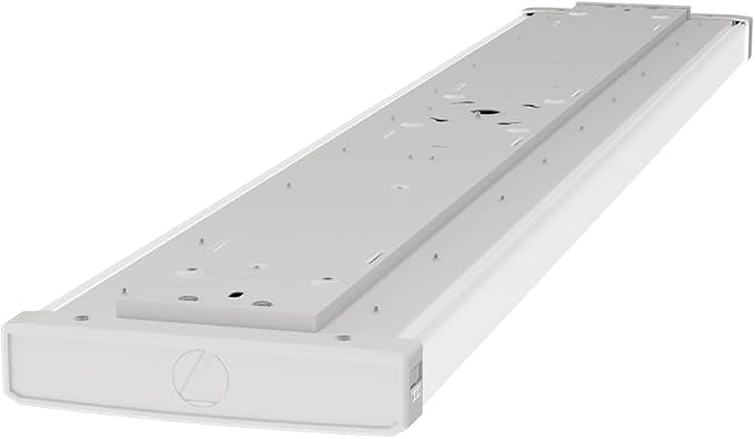 Lithonia Lighting 4' Wraparound LED Shop Light, Adj Brightness, 3-in-1 CCT | TruWrap 4-Foot Low-Profile LED Ceiling Light Fixture, Adjustable Lumens, 3000K/4000K/5000K CCT, Flat Diffuser, Medium Width